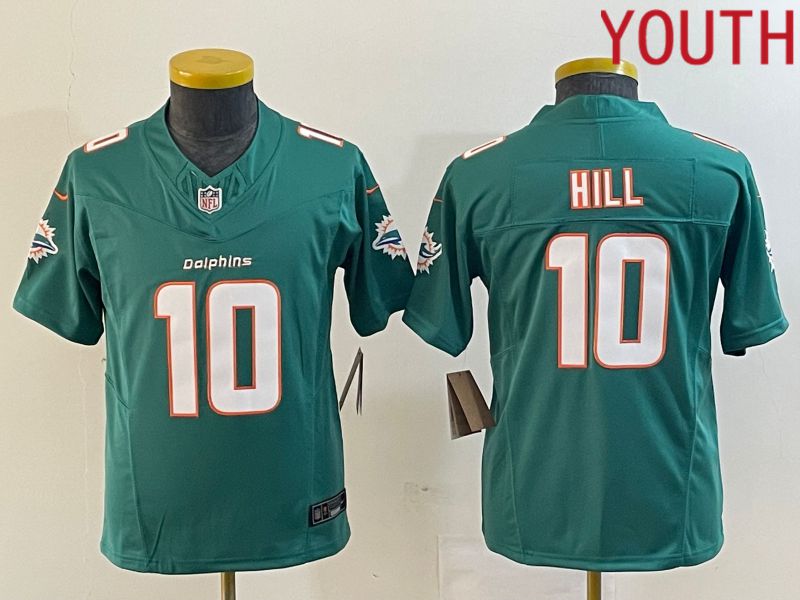 Youth Miami Dolphins #10 Hill Green Nike Vapor F.U.S.E. Limited NFL Jerseys->women nfl jersey->Women Jersey